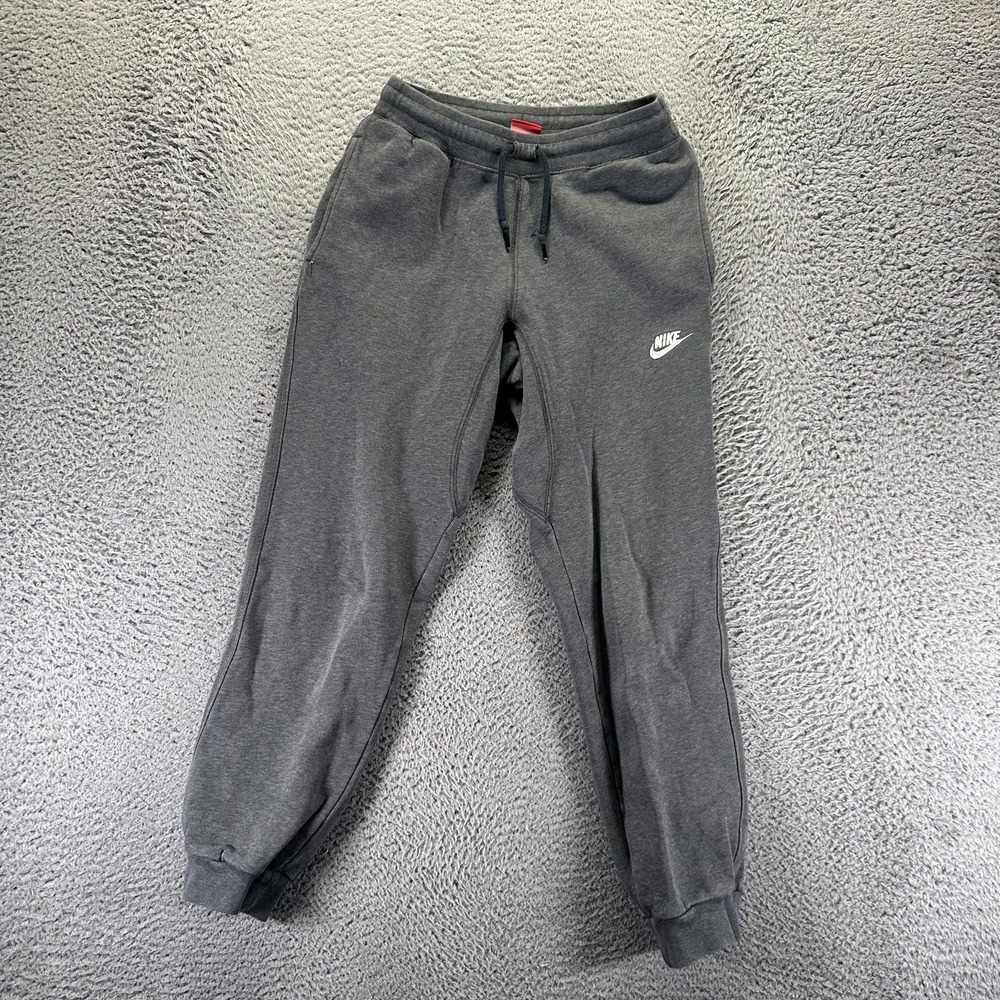 Vintage Nike‎ Sweatpants Mens Gray Cotton Tapered Leg Jogger Fleece-Lined Sports